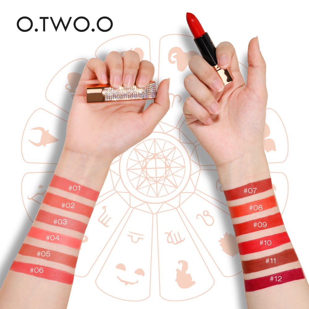 Son Lì O.TWO.O Mịn Màng Tự Nhiên Sắc Tố Cao Dưỡng Ẩm Lâu Trôi 12 Màu Tùy Chọn 22g | BigBuy360 - bigbuy360.vn