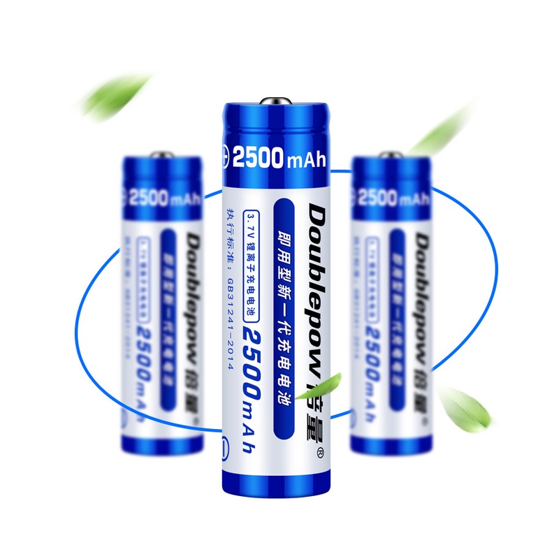 Pin Sạc 18650 Doublepow 3.7V 3000mAh đầu nhọn có dòng xả cao dùng cho đèn pin, micro, đồ chơi, loa, máy khoan, tông đơ