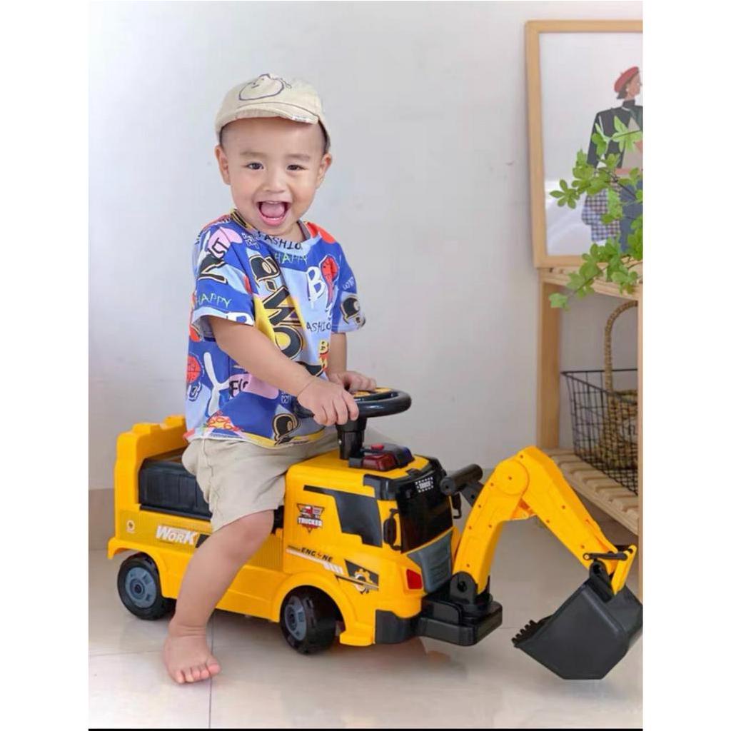 Xe chòi chân scooter hình ô tô cứu hoả, máy xúc cẩu X KIDS biến hình thông minh thành đường đua cao cấp cho bé