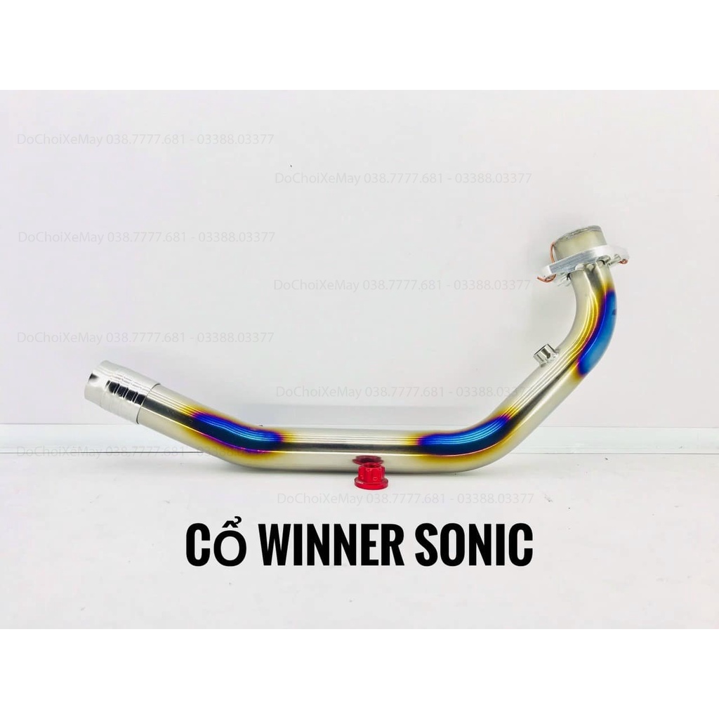 Cổ Titan gắn pô Exciter Sirius Wave Dream Vario Click Vision Raider Winner Sonic Future Led đánh bóng Titanium 100%