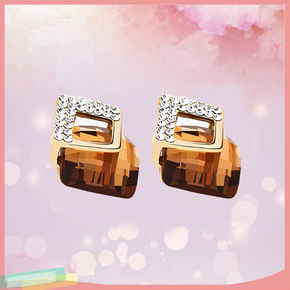 Đôi Khuyên Tai HìNh Vuông ĐíNh Kim Cương Giả ThờI Trang Cho Nữ