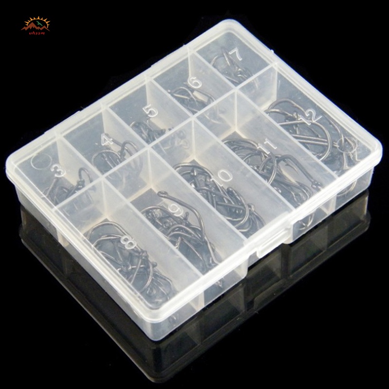 Hộp 100 Lưỡi Câu Cá Bằng Thép Không Gỉ