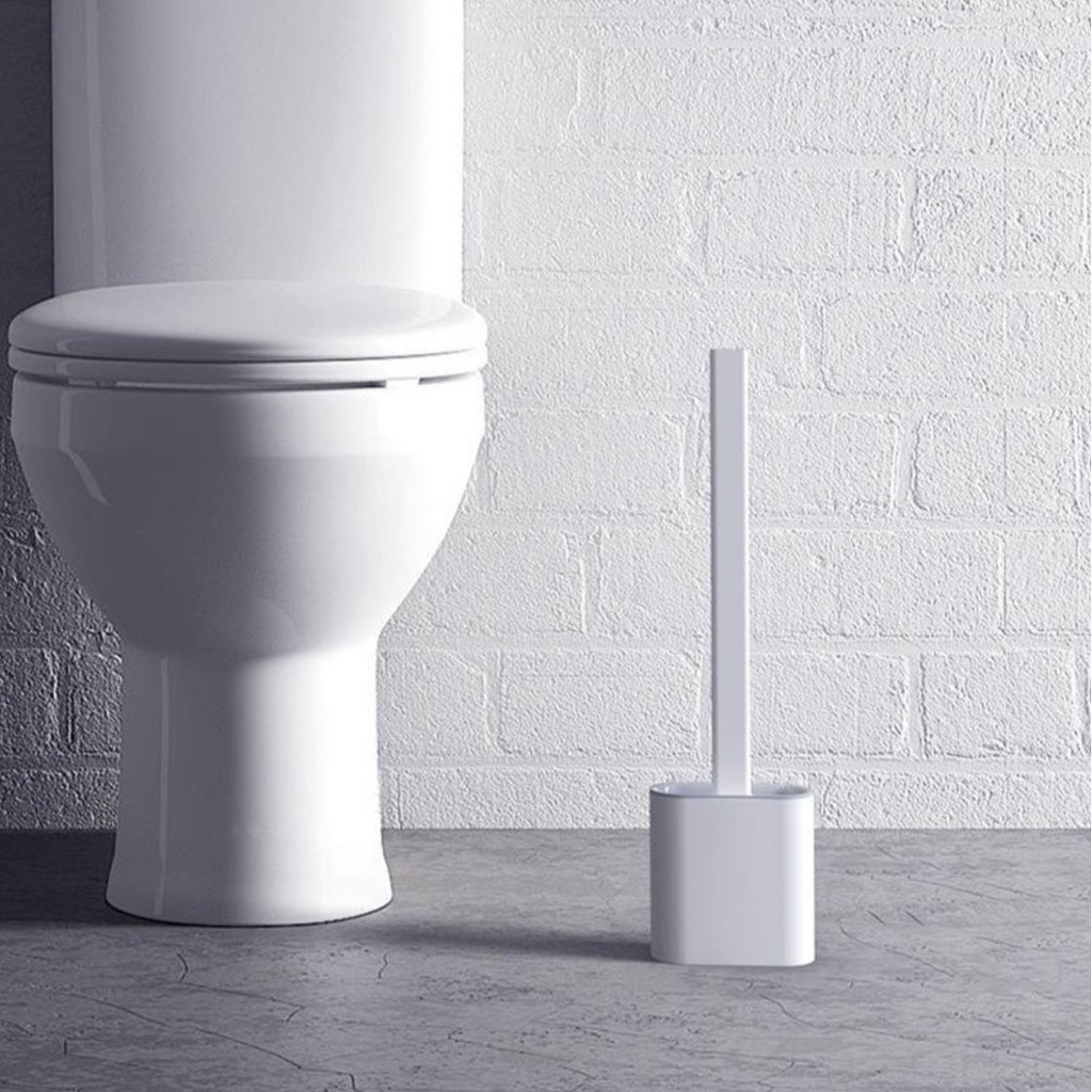 Chổi cọ toilet silicon cua được mọi ngóc ngách, ống có lỗ thoát nước Kt:36x10x4cm