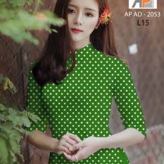 Vải áo dài in 3D chấm bi