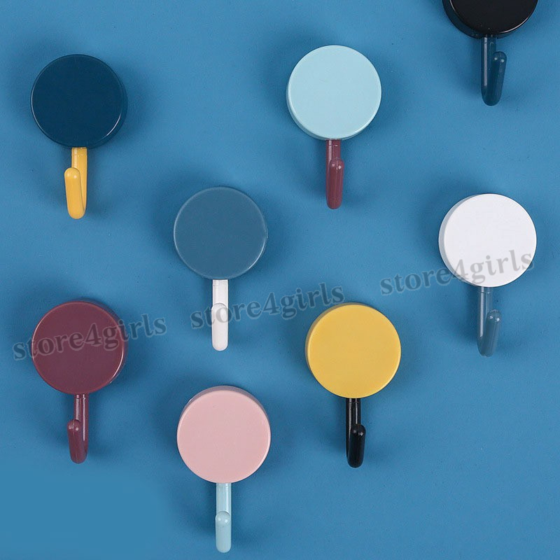 Móc Treo Đồ Tròn  Dán Tường Đa Năng Gắn Trang Trí Decor Nhà Cửa Nhiều Màu Sắc Store4girls