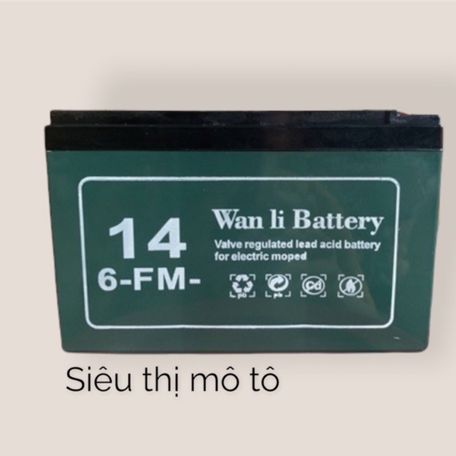 Bình ác quy khô xe điện (14- 6-FM) 12V -14Ah ( BH 12 Tháng