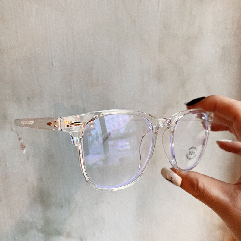 Kính giả cận nam nữ gọng vuông chống ánh sáng xanh phong cách Hàn Quốc mắt kính không độ EMOJI 012