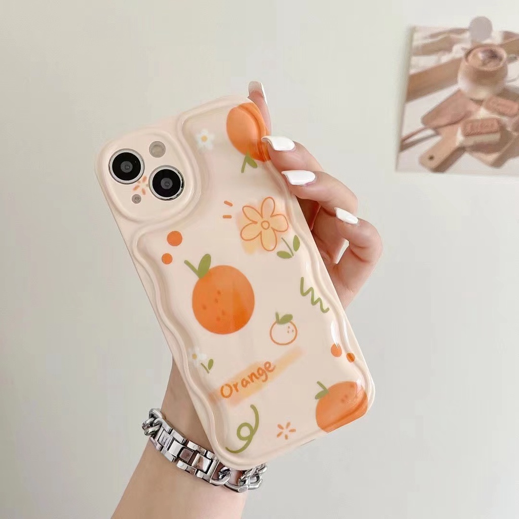 Ốp Điện Thoại IMD Họa Tiết Sóng Biển Màu Cam Cho iPhone XS XR XSMAX 11 11PROMAX 12 12PRO 12PROMAX 13 13PRO 13PROMAX