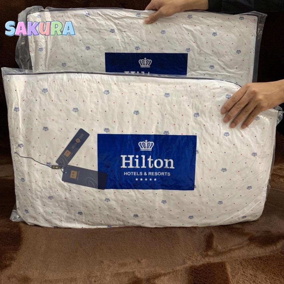SIÊU SALES- Gối Bông Khách Sạn Hilton King Crown Vương Miện Êm Ái - Ruột Gối Bông Khách Sạn 5 Sao Cao Cấp