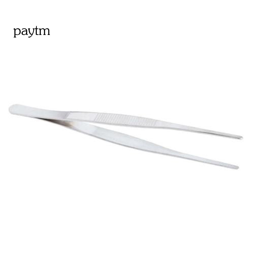 PM 18cm Stainless Steel Round Head Tweezers Crafting Repairing Experiment Tool