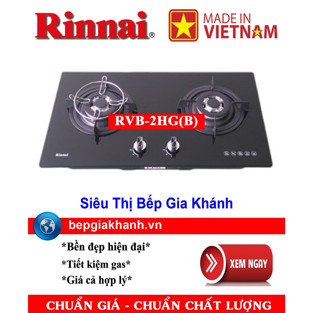 Bếp gas âm Rinnai RVB-2HG(B) sản xuất tại Việt Nam