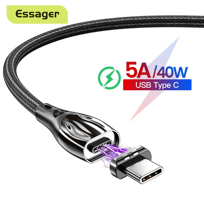 Dây Cáp Essager Cho Huawei Sạc Nhanh Từ Tính USB Type-C 5A