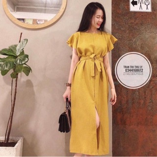 Đầm vàng caro