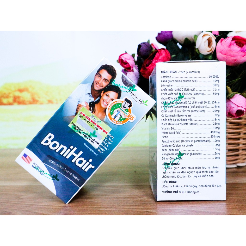 BoniHair Hộp 30 viên - Chống rụng tóc, bạc tóc hiệu quả.