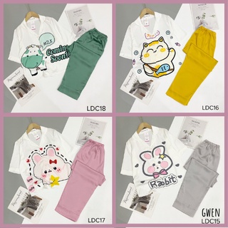 Đồ bộ pijama lụa mango cọc dài họa tiết động vật dễ thương