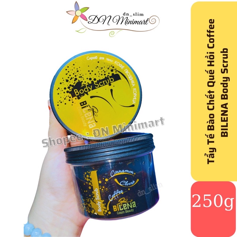 Tẩy Tế Bào Chết Quế Hồi Coffee BILENA Body Scrub Nga 250g - hàng xách tay chuẩn 100%