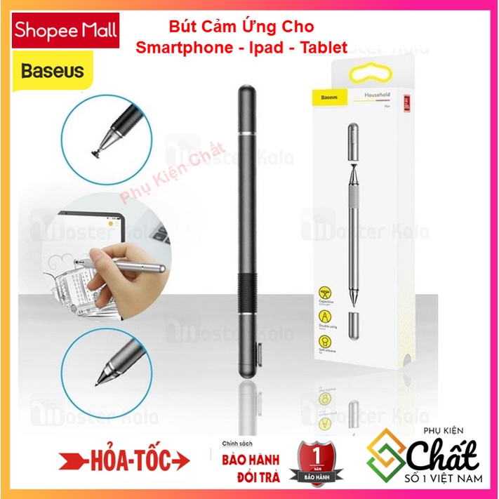 Bút Cảm Ứng Điện Dung Cho Smartphone , Iphone , Tablet , IPad. Hỗ Trợ Làm Việc , Vẽ , chơi game  2 Trong 1 Baseus