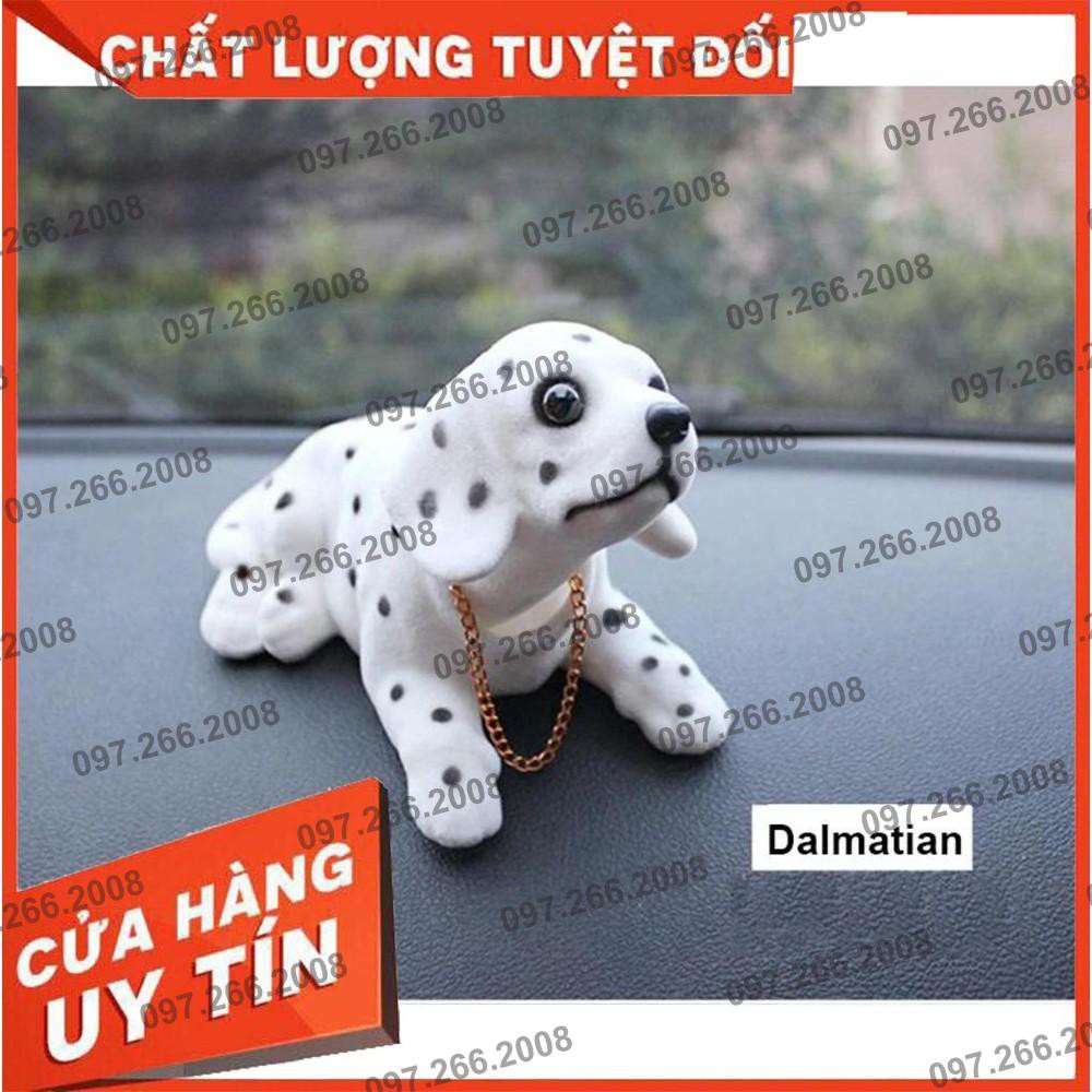 Chó lắc lư đầu trang trí Taplo Mầu Đốm Đen