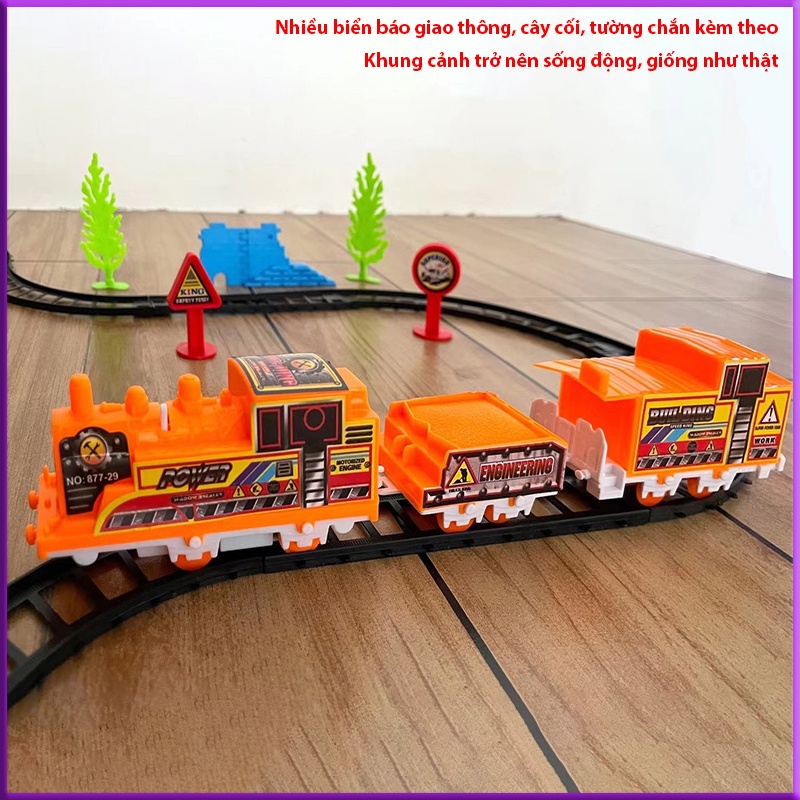 Đường ray tàu hoả, lắp ráp ghép xếp mô hình ô tô xe lửa nhiều chi tiết, đồ chơi trẻ em cho bé trai, gái thông minh