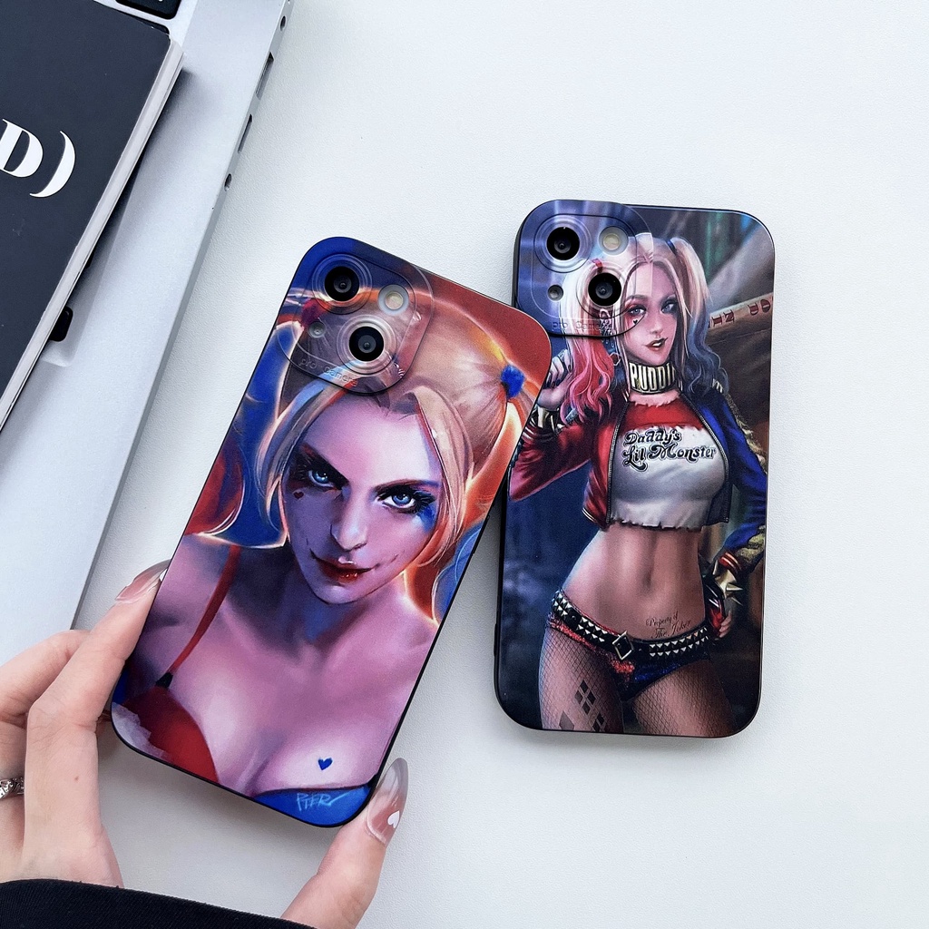 Ốp Điện Thoại Chống Sốc Hình Cô Gái Harley Thời Trang Cho iPhone 14 / 13 / 12 / 11 / XS / 8P / 7P