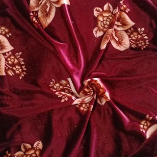 Vải nhung hoạ tiết