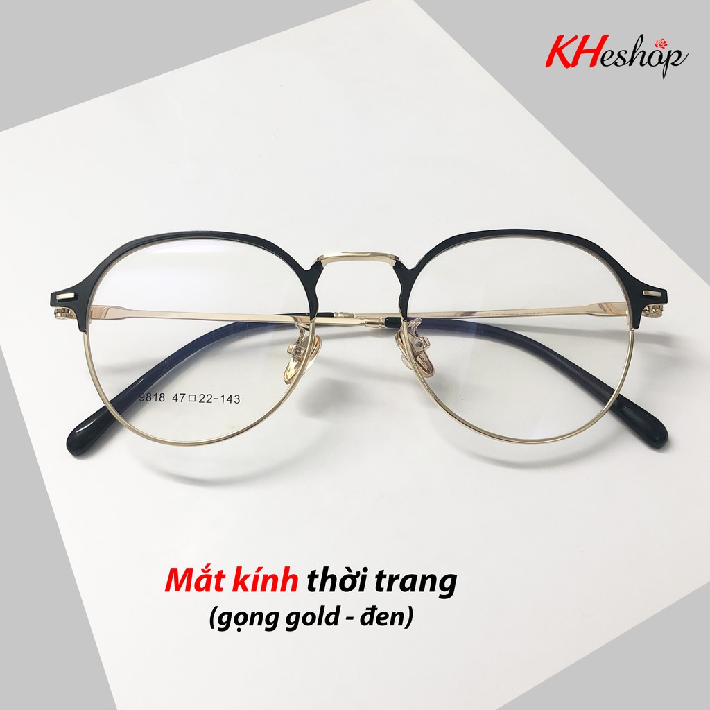 Gọng Kính Cận, Kính thời trang chống bức xạ ánh sáng xanh, tròng nửa gọng siêu hot, có thể thay tròng Kính Cận mã 143