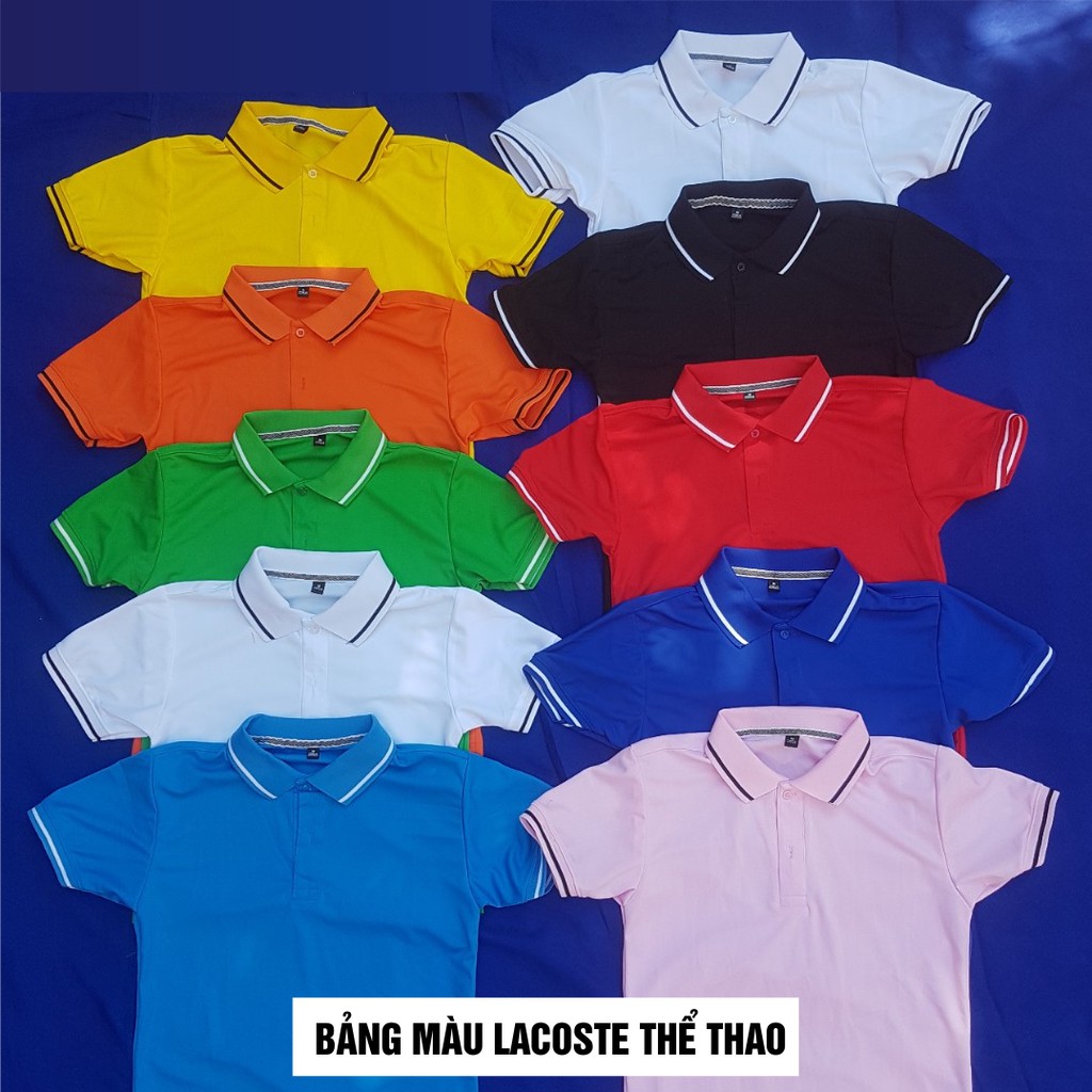 Áo Polo màu Đen chất liệu Lacoste Thể Thao mềm mịn thoáng mát – Áo thun Nam Nữ có cổ. Nhận IN ẤN theo yêu cầu.