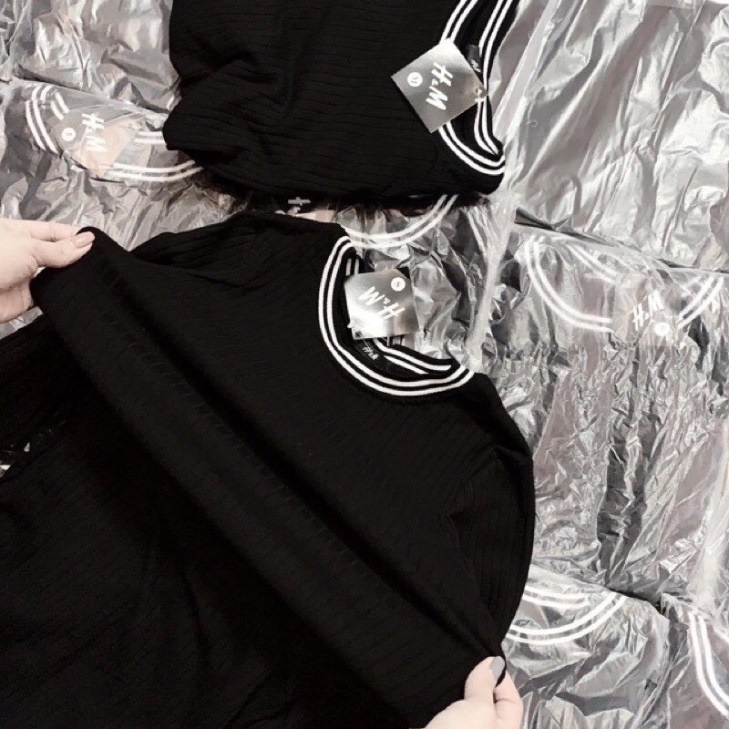 Đầm body len tăm dài tay cổ phối viền -ảnh thật -video | BigBuy360 - bigbuy360.vn