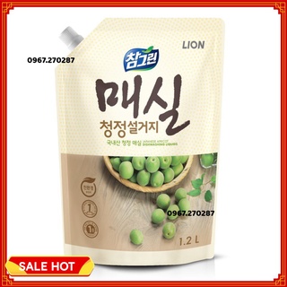Nước rửa Rau Quả và Chén Bát CJ Lion 1,2kg - trái mơ - Chuyên sỉ