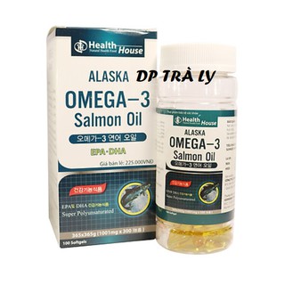 Dầu Cá ALASKA OMEGA 3 hỗ trợ hệ tim mạch, trí não, tăng cường thị lực, sáng mắt, giảm nguy cơ về tim mạch - Hộp 100 viên