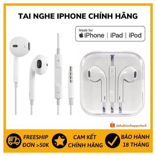 Tai nghe iPhone 6 chính hãng Apple with 3.5 mm Headphone | Tai nghe Gaming có dây | Bảo hành 18 tháng