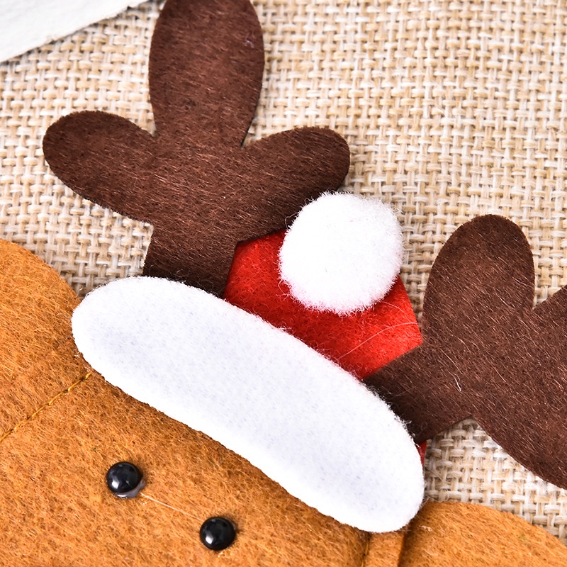1 Giá Đỡ Nĩa &amp; Dao Bỏ Túi Hình Ông Già Noel Tuần Lộc Trang Trí Bàn Ăn