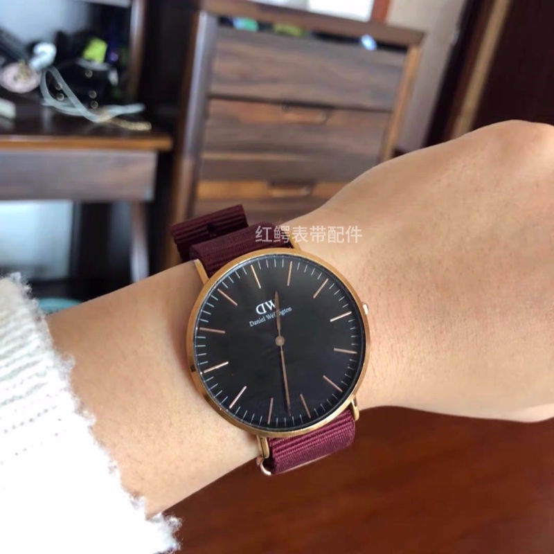 Dây Đồng Hồ Đeo Tay dw Bằng Vải canvas nylon Màu Hồng / Đen / Xanh Dương / Trắng Cho Nam Và Nữ