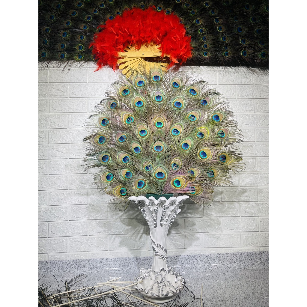 Bình Lá Dáng Cao Cắm Lông Công 40cm-25cm-15cm