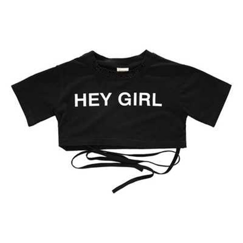 ÁO CROP NHẢY HIỆN ĐẠI TRẺ EM - ZB311 CROP NGẮN TAY HEY GIRL