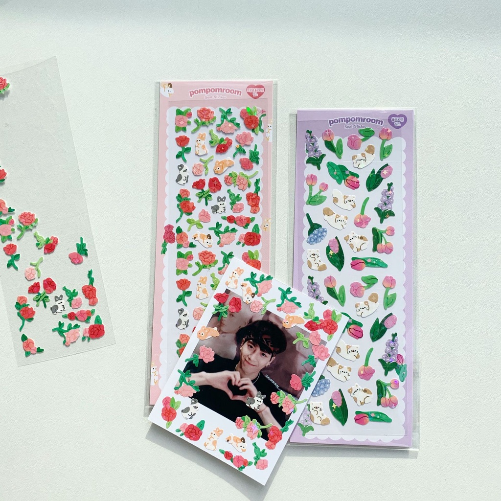 Sticker Dán Trang Trí Hình Động Vật Dễ Thương Lấp Lánh