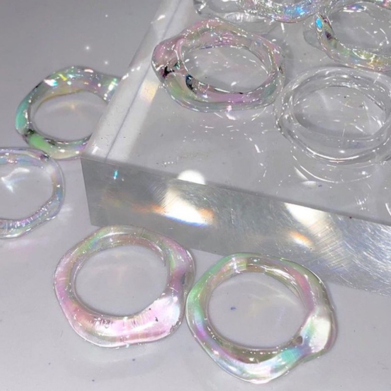 Nhẫn resin màu cực quang nữ tính xinh xắn