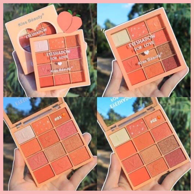 [Hủy Diệt] Phấn Mắt 12 Ô Màu Nhũ Lì Kiss Beauty Eyeshadow For Love No.87115