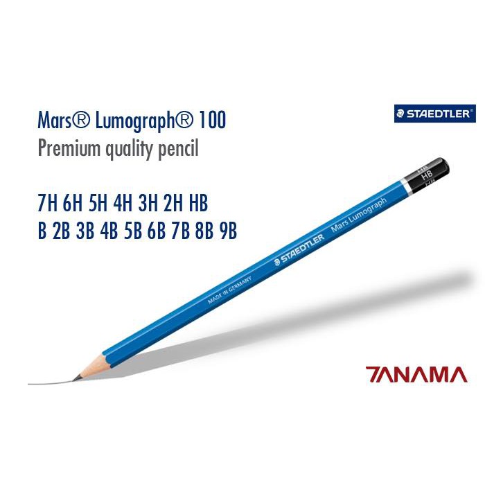 [Mã BMINCU50 giảm 50K đơn 250K] Bút Chì Gỗ Staedtler HB,2B Mars Lumograph Graphite Pencil Của Đức (100-HB,2B)