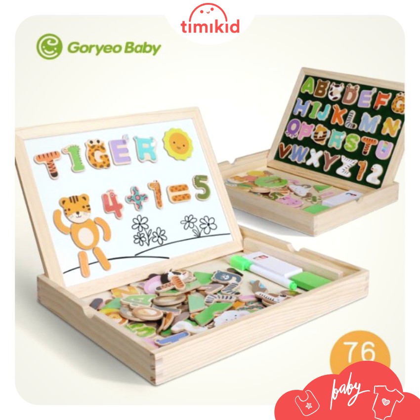 Bảng từ 2 mặt Goryeo Baby Hàn Quốc chủ đề chữ và số