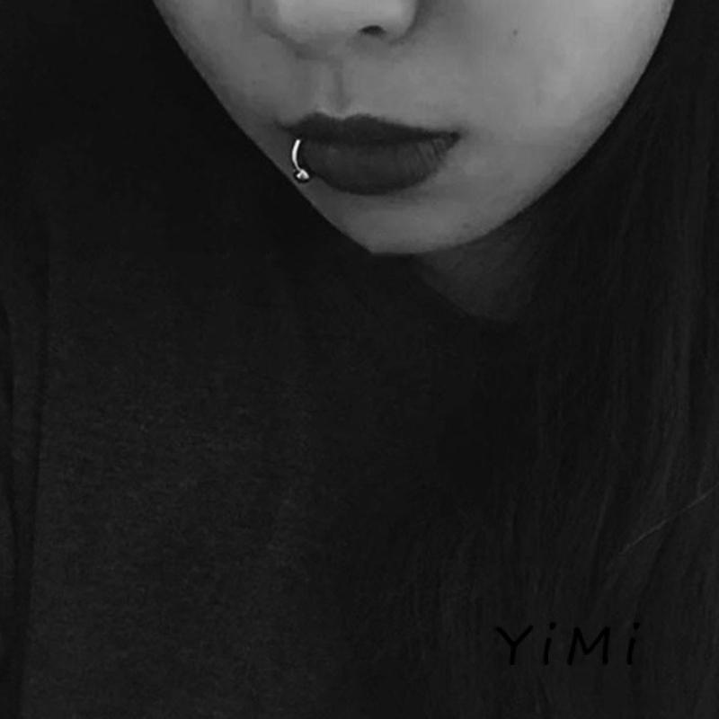 【Siêu rẻ】1 Đôi Khuyên Tai Hình Bán Nguyệt Bằng Thép Không Gỉ unisex