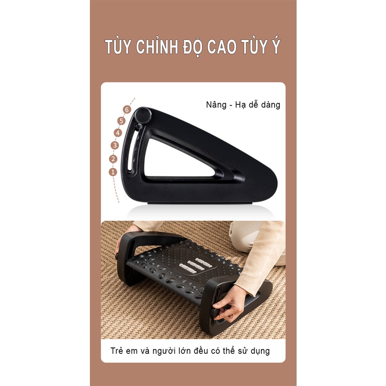 Ergonomic Footrest Ghế Gác Chân Văn Phòng - ghế kê chân Công Thái Học dân văn phòng, sinh viên, chơi game