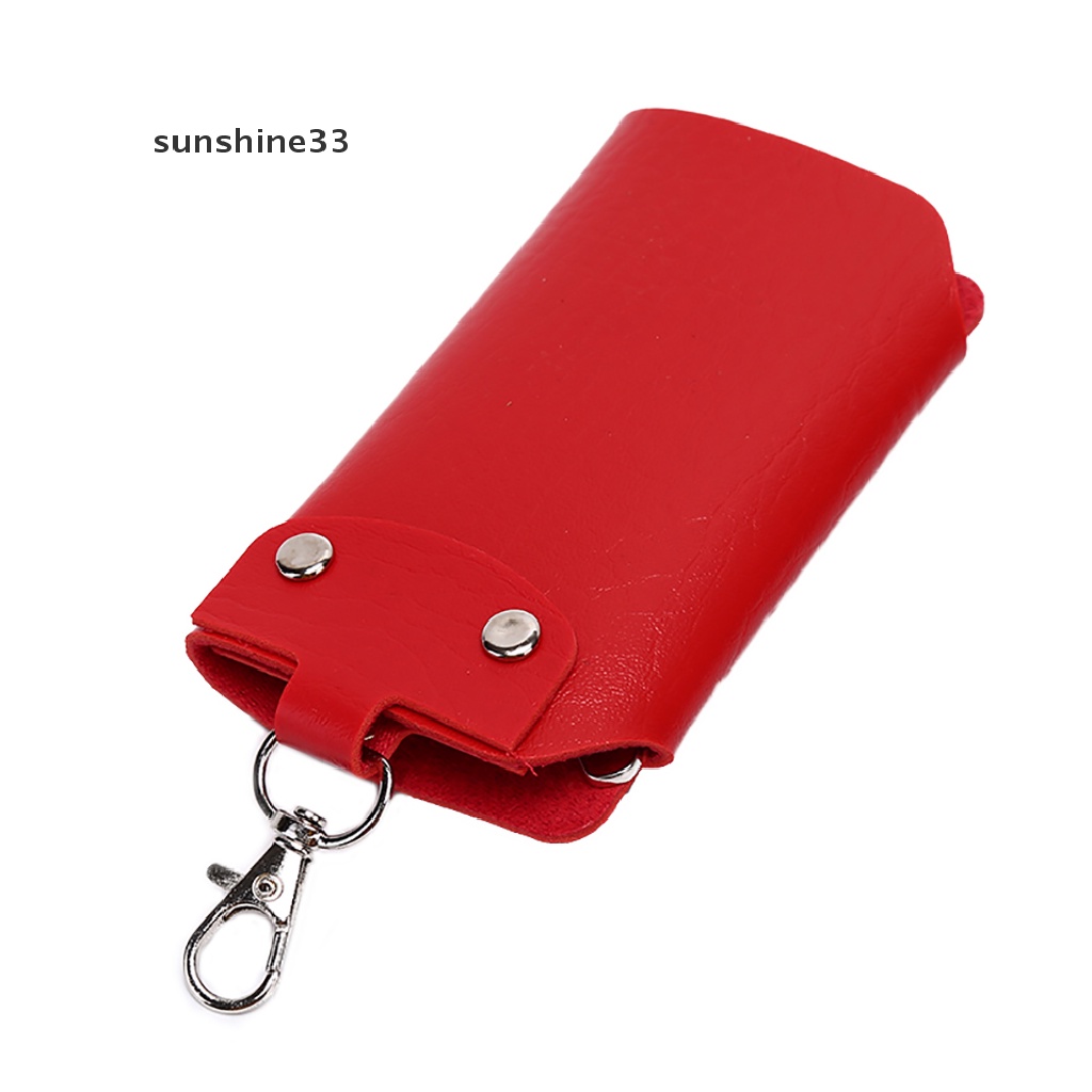 SU Women Men Leather Car KeyChain Card Holder Wallet Case key Organizer Bag keyring n