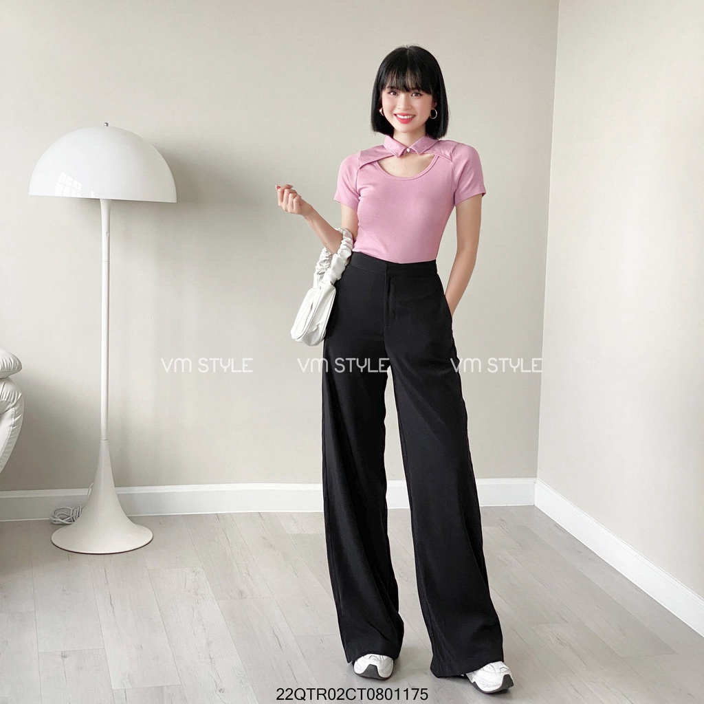 Quần tây nữ ống suông trơn VM STYLE chất vải mịn rũ thời trang nữ ulzzang thời trang Hàn Quốc 22QTR02CT0801