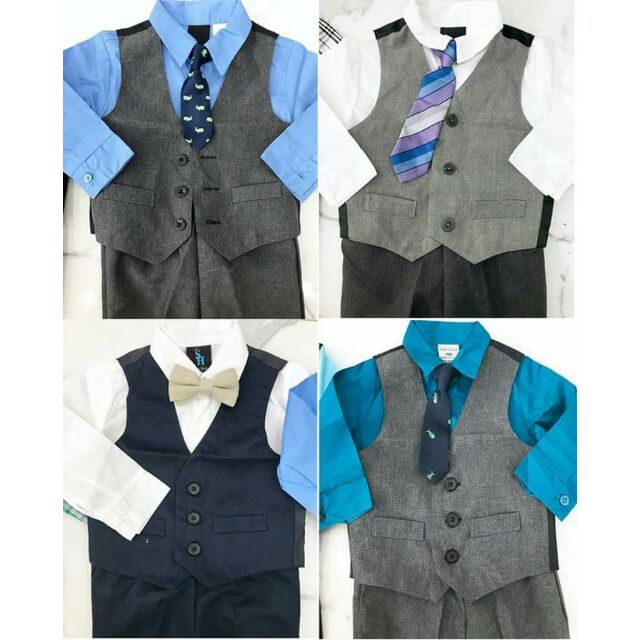 Set  bộ vest bé trai 4 món