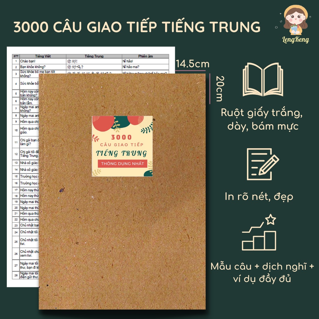 Sổ học giao tiếp tiếng Trung thông dụng thường gặp nhất