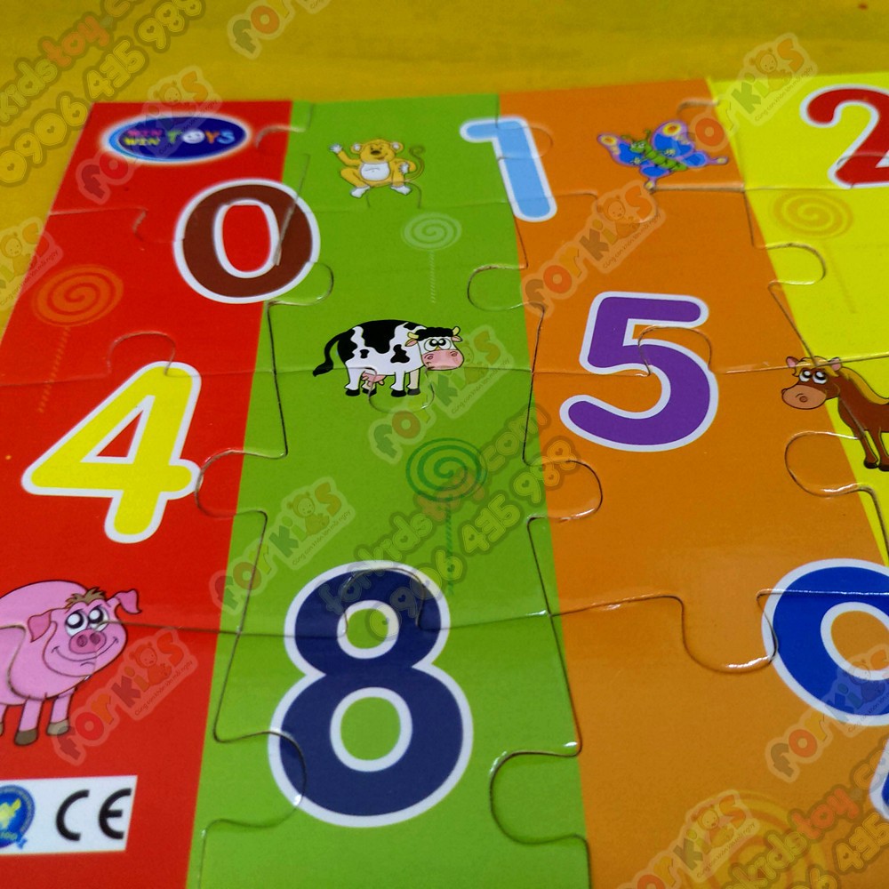 Ghép hình Puzzle 24 mảnh học số học hình khối, đồ chơi Winwintoys cho bé 2 tuổi