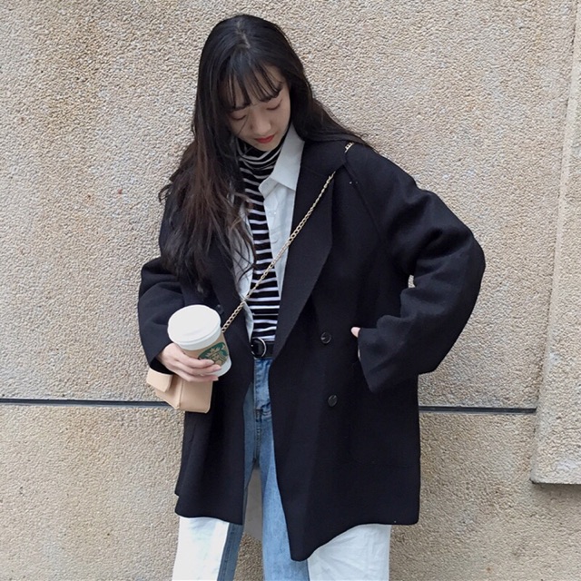 Áo blazer dạ cắt 1 lớp Ulzzang hàn quốc | BigBuy360 - bigbuy360.vn