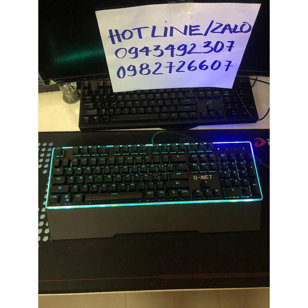 Bàn phím Gaming G-Net K68 - Led ranibow - Blue Switch - Switch quang học - Màu đen - Bảo hành 12 tháng