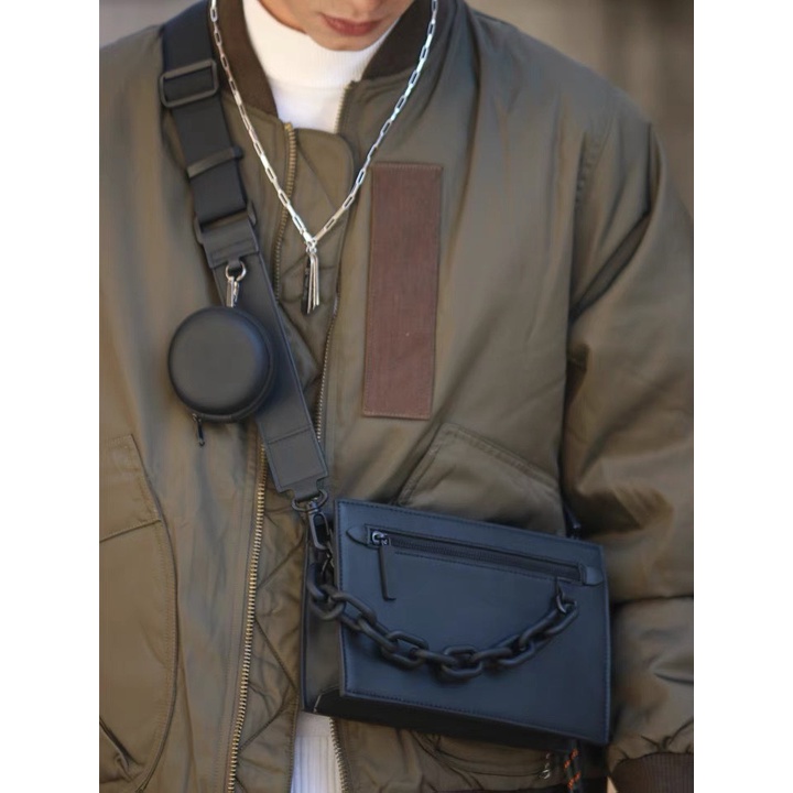 Túi Da Đeo Chéo, Dây Xích Kèm Túi Tròn Mini Crossbody Bag PLAYAZ